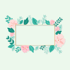 Spring flora mockup frame illustration