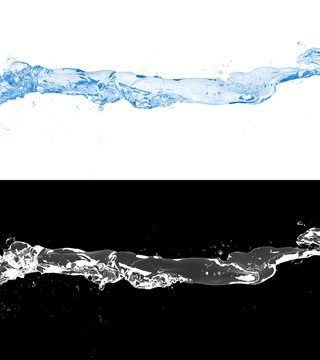 3D illustration of a blue water flow