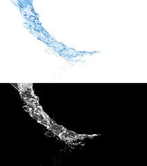 Fototapeta na wymiar 3D illustration of a blue water flow