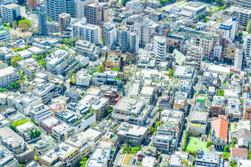 Naklejka premium 春の東京風景 Tokyo city skyline , Japan