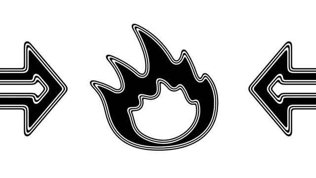 The flame icon. Looping footage has 4K resolution. Illustration.