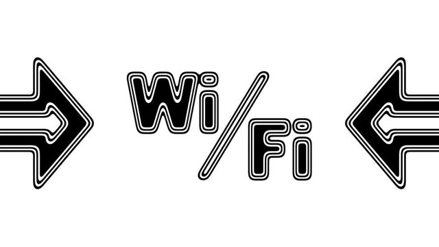 The Wi-Fi icon. Looping footage has 4K resolution. Illustration.