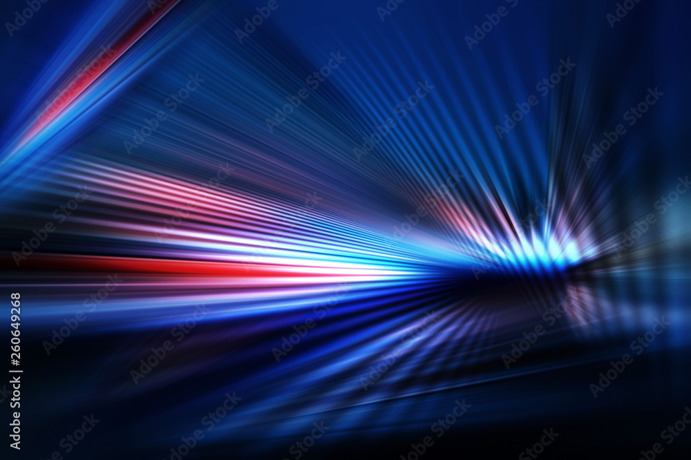 Wall mural abstract dark background of light with stripes of colourful rays moving from the center