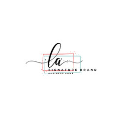 L A LA Initial letter handwriting and  signature logo.