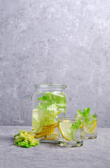 Infused water with lemon