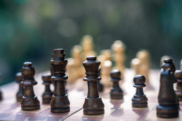 Chess board game, business competitive concept