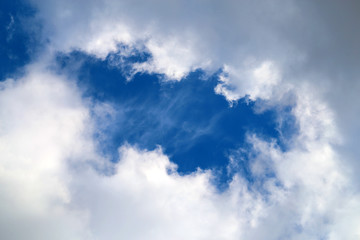 Photo background beautiful blue sky in white cloud
