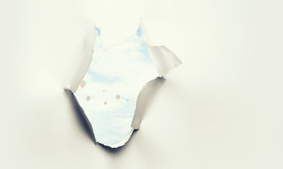 Effect of torn paper hole