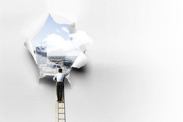 Effect of torn paper hole