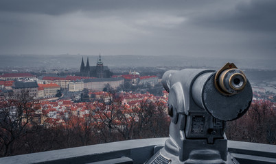 Prague castle in Prague in cloudy day