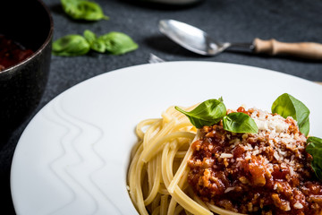 Italian pasta spaghetti bolognese