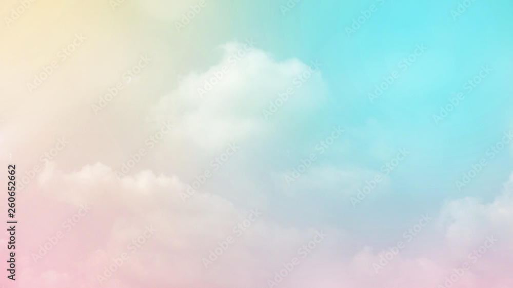 Aufkleber abstract blurred beautiful soft cloud background with a pastel multicolored gradient with bokeh conc