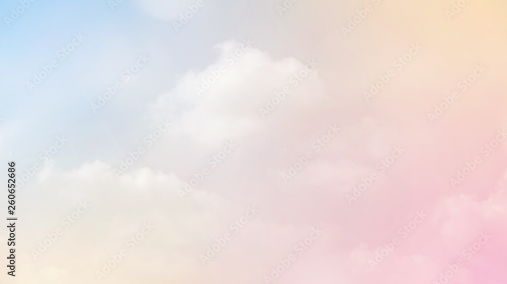Poster abstract blurred beautiful soft cloud background with a pastel multicolored gradient with bokeh conc