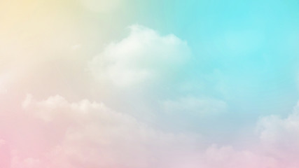 Abstract blurred beautiful soft cloud background with a pastel multicolored gradient with bokeh concept for wedding card design or presentation