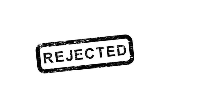 Rejected stamp animation with alpha channel.