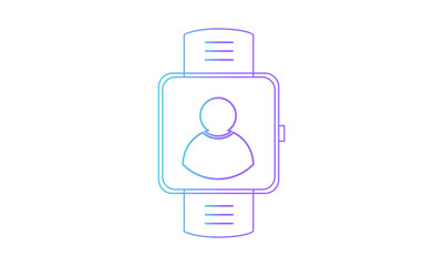 smartwatch icon, smartwatch user icon. outline gradient style vector icon