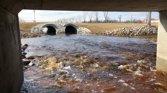 Turbulent canal flow in the box culvert under PTH 52 (Steinbach, MB)