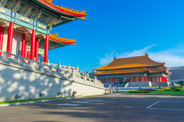 view of National Concert Hall at Chiang Kai-shek Memorial Hall in Taipei,Taiwan.