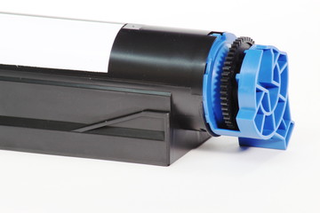 Toner cartridge black isolated on white background.