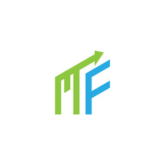 initial letter logo with growing arrows