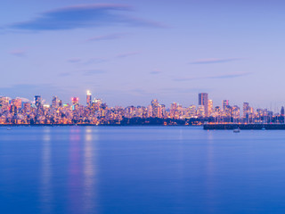 vancouver skyline at night