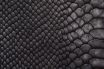 Background texture black leather reptiles