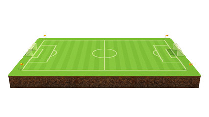 3d illustration of a soccer field