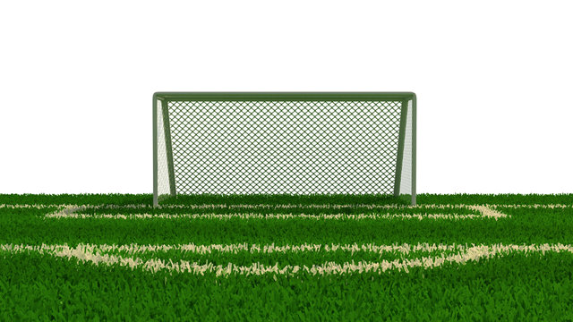 3d illustration of a soccer field