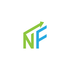 initial letter logo with growing arrows