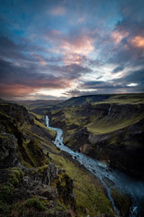 Haifoss sunset in Iceland