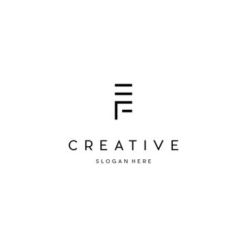 Abstract letter EF modern logotype icon design concept. letter EF vector illustration template