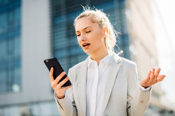 Young businesswoman on the phone. 