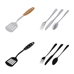 Vector design of kitchen and cook symbol. Set of kitchen and appliance stock symbol for web.