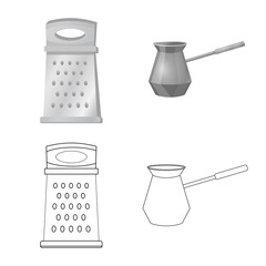 Vector design of kitchen and cook logo. Collection of kitchen and appliance vector icon for stock.