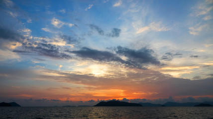 Naklejka na ściany i meble sunset in ocean view Phuket Thailand