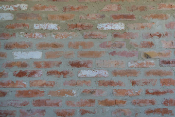 Detail texture old red brick wall. Abstract background