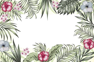 Poster Jungle frame banner poster flowers leaves © berry2046