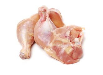 Chicken legs on white background