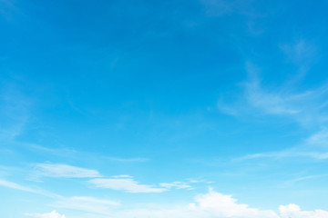 Summer blue sky soft clear Cloudy background. Puffy Cloud move by windy on beach concept Felling...