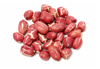 Peanuts on white background