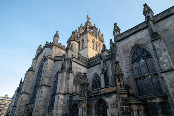 Fototapeta na wymiar EDINBURGH, SCOTLAND, 20 February 2019, Edinburgh on a sunny day