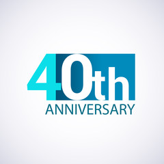 Template Logo 40 anniversary blue colored vector design for birthday celebration.