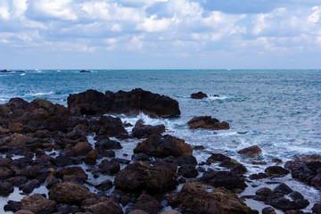 日本海の荒波　秋田県　男鹿半島