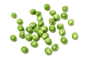 Fresh peas isolated on white background 