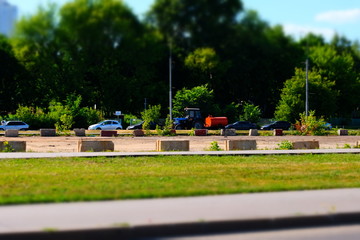 cars on road in the park