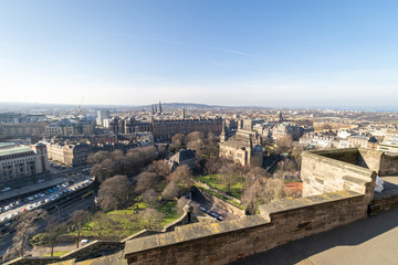 EDINBURGH, SCOTLAND, 20 February 2019, Edinburgh Castle on a sunny day