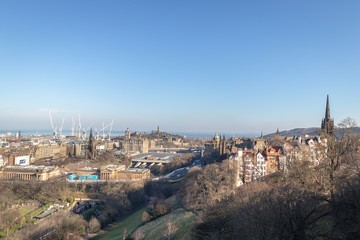 Fototapeta na wymiar EDINBURGH, SCOTLAND, 20 February 2019, Edinburgh Castle on a sunny day