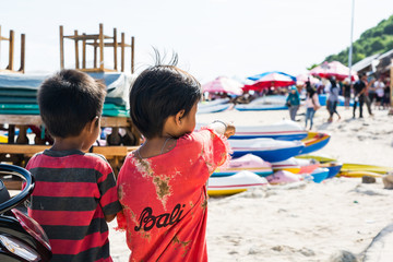 Bali children on beach