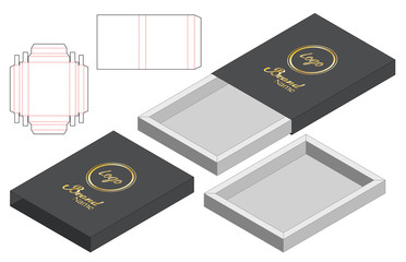 Box packaging die cut template design. 3d mock-up