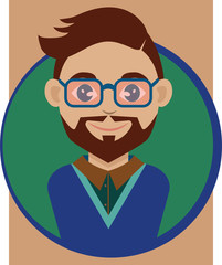 Avatar men character. Vector illustration 